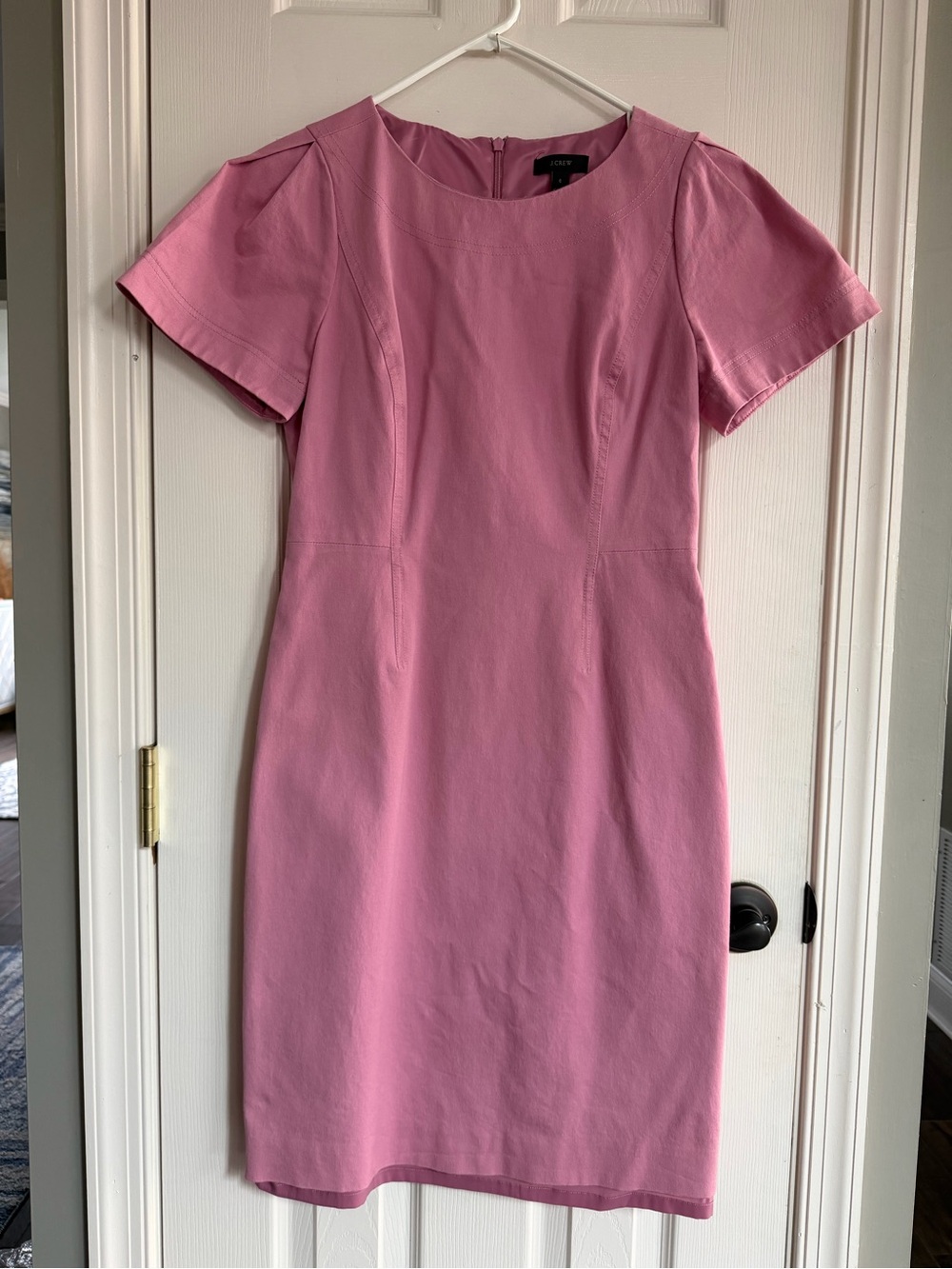 J. Crew Pink Short-Sleeve Sheath Dress office casual 6 tailored work women’s